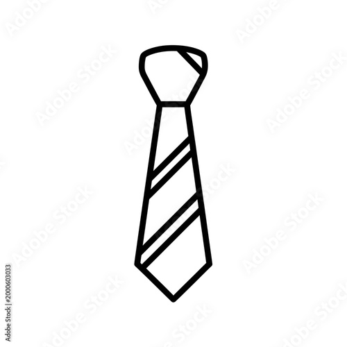 Necktie Line Art Icon Vector Illustration