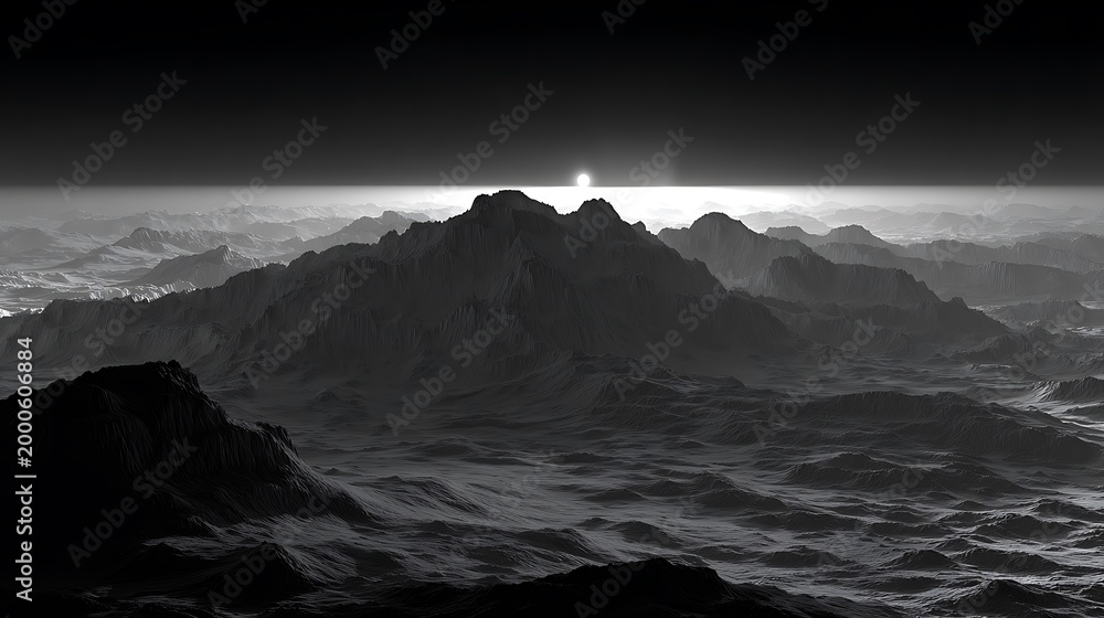 Obraz premium Swirling Black and Silver Dust Clouds Abstract Space Background