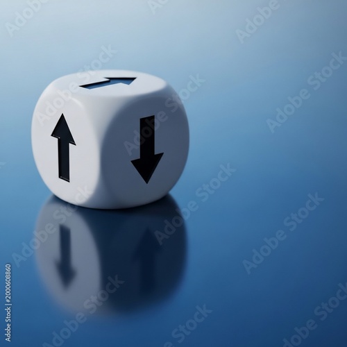 White dice with up and down arrows.