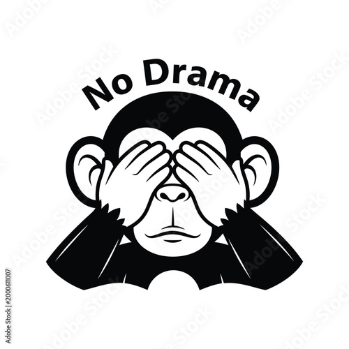 No drama monkey a playful illustration of avoiding conflict