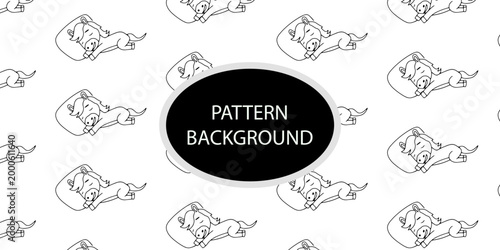 Outline handrawing horse and elephant cute pattern background design . Repeating exploding print, texture for fabric, wallpaper and wrapping. Flat vector illustration