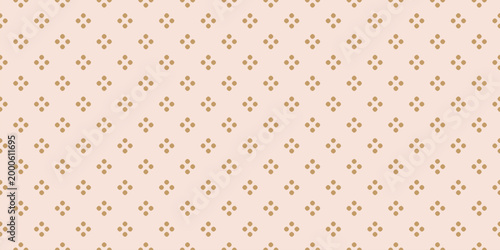 Luxury golden minimalist seamless pattern. Simple vector polka dot geometric texture. Abstract minimal background with circles, dots, floral silhouettes. Luxury pink and gold pattern. Repeated design