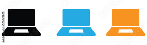 Colorful laptop computer icons