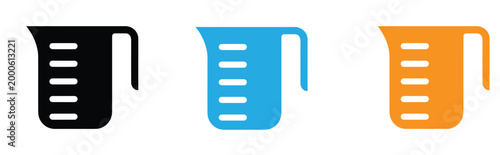 Colorful measuring cups icons