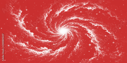 A celestial spiral galaxy of swirling clouds and luminous star, evoking a sense of wonder and cosmic scale.