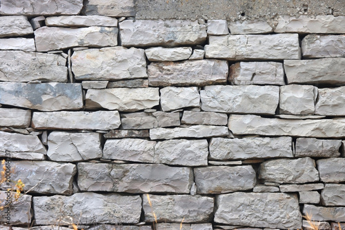 Traditional stone drywall. Old house in Croatia.