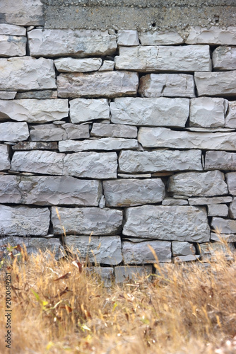 Traditional stone drywall. Old house in Croatia.