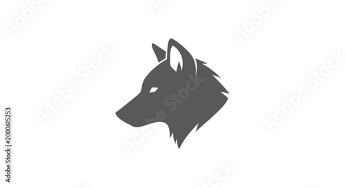 Wolf head profile view canine.