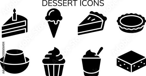 Dessert Types Cake Ice Cream Cupcake Icons