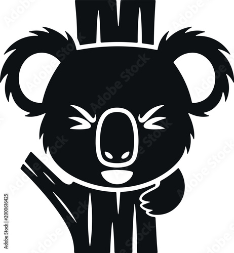 Angry koala bear icon on white background graphic design vector illustration.
