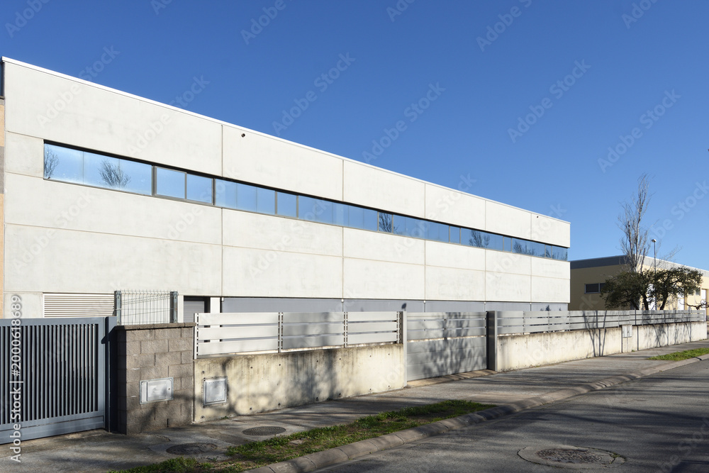 Fototapeta premium industrial building with white panels