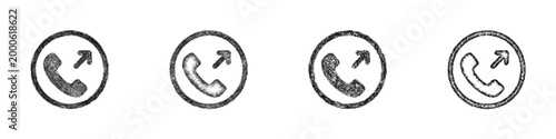 Sketch outgoing call icon design set