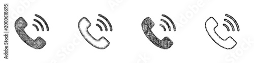Sketch phone call icon design set