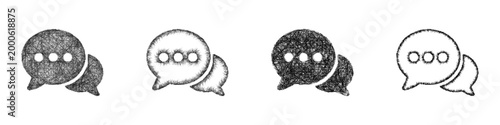 Sketch chat icon design set
