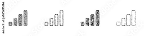 Sketch signal bars icon design set