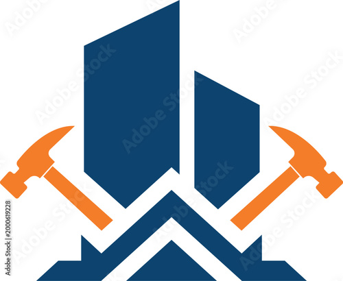 Construction Tools Building Industry Engineering Modern Logo Design