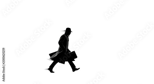 silhouette of a man in a black dress