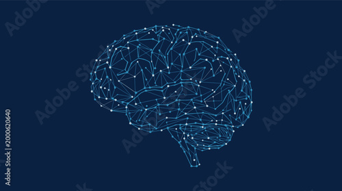 Abstract Human Brain Neural Network Plexus Illustration for Artificial Intelligence and Machine Learning