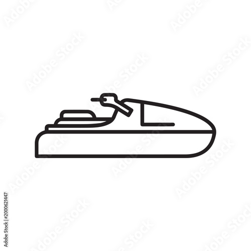Modern water scooter standing riding position icon outline style