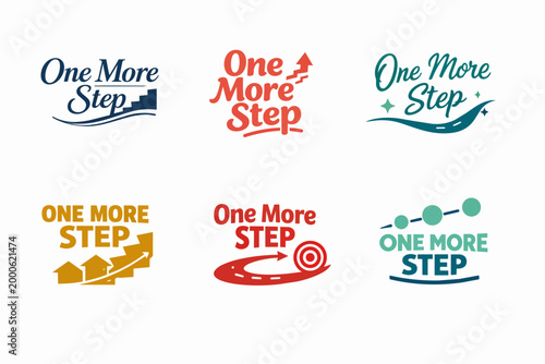 One more step concept designs collection representing progress, motivation, goal achievement, and growth journey