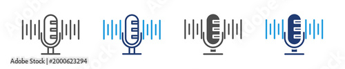 podcast icon set multiple style