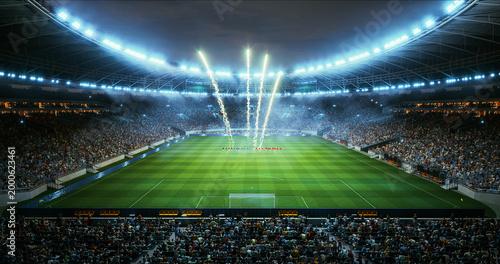 Foto Professional Stadium With Football Game Championship Opening Ceremony