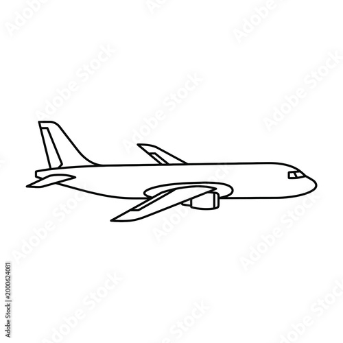Airplane flying in the sky, commercial jet, aircraft illustration