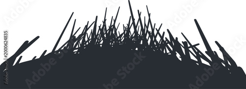 Abstract black silhouette of jagged spikes and sharp lines isolated design