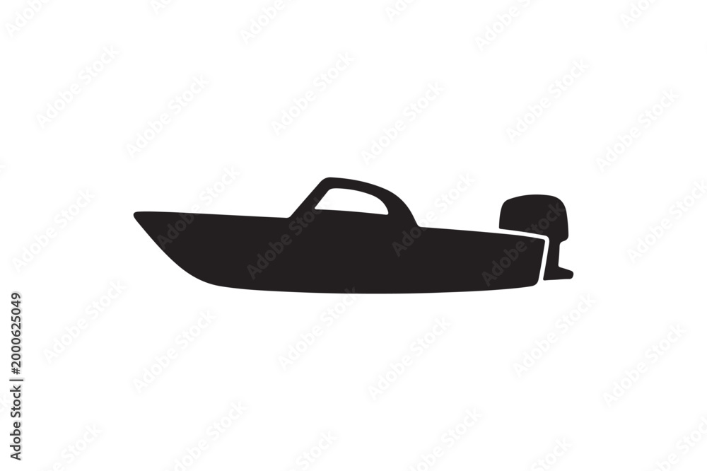 Naklejka premium Boat Silhouette Icon Water Transport Vehicle