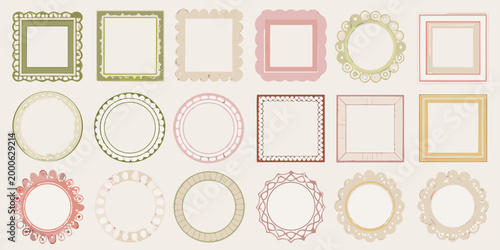 decorative frames collection in pastel colors on light background high quality professional detailed modern elegant