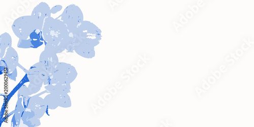 orchid illustration with minimalist blue watercolor style on white background high quality professional detailed modern