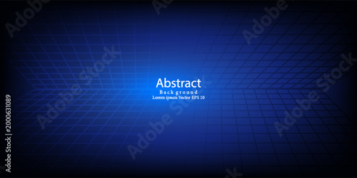 Futuristic grid background with light burst. Abstract digital tunnel for high-speed data flow, cyber space and virtual reality. Modern tech network concept for AI, internet and business innovation