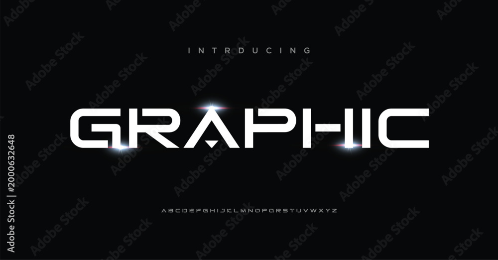 Fototapeta premium Sport, Graphic Alphabet Font. Modern urban style fonts for technology, digital, movie logo design. vector illustration 
