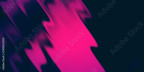Abstract dark background with dynamic neon pink glitch waves. Vibrant futuristic texture with sharp light transitions and copy space