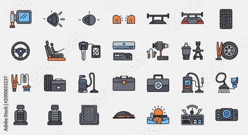 Foto Collection of various electronic devices icons.