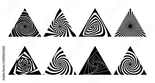 Canvastavla Abstract Optical Illusion Triangles, Psychedelic Swirl Patterns, Geometric Op Ar