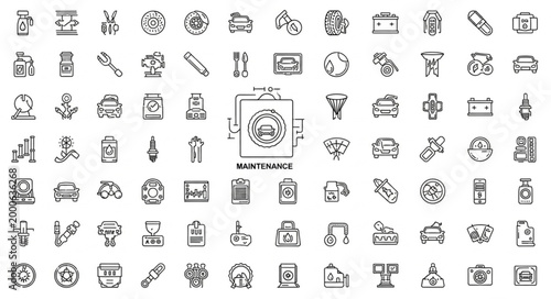 Set of Icons Representing Maintenance and Repair Services.