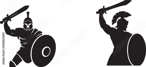 Gladiator. Silhouette vector illustration