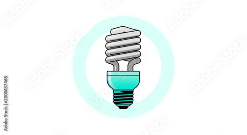Illustration of a spiral compact fluorescent light bulb