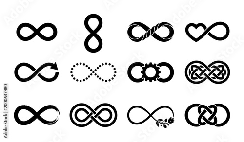 Tableau sur toile Infinity Symbol Collection, Endless Loop Icons, Eternal Concepts, Infinite Possi