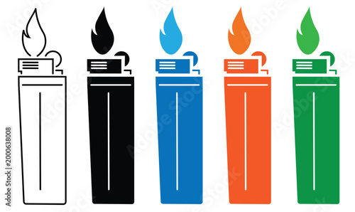 Gasoline lighter icon isolated on transparent background. EPS 10