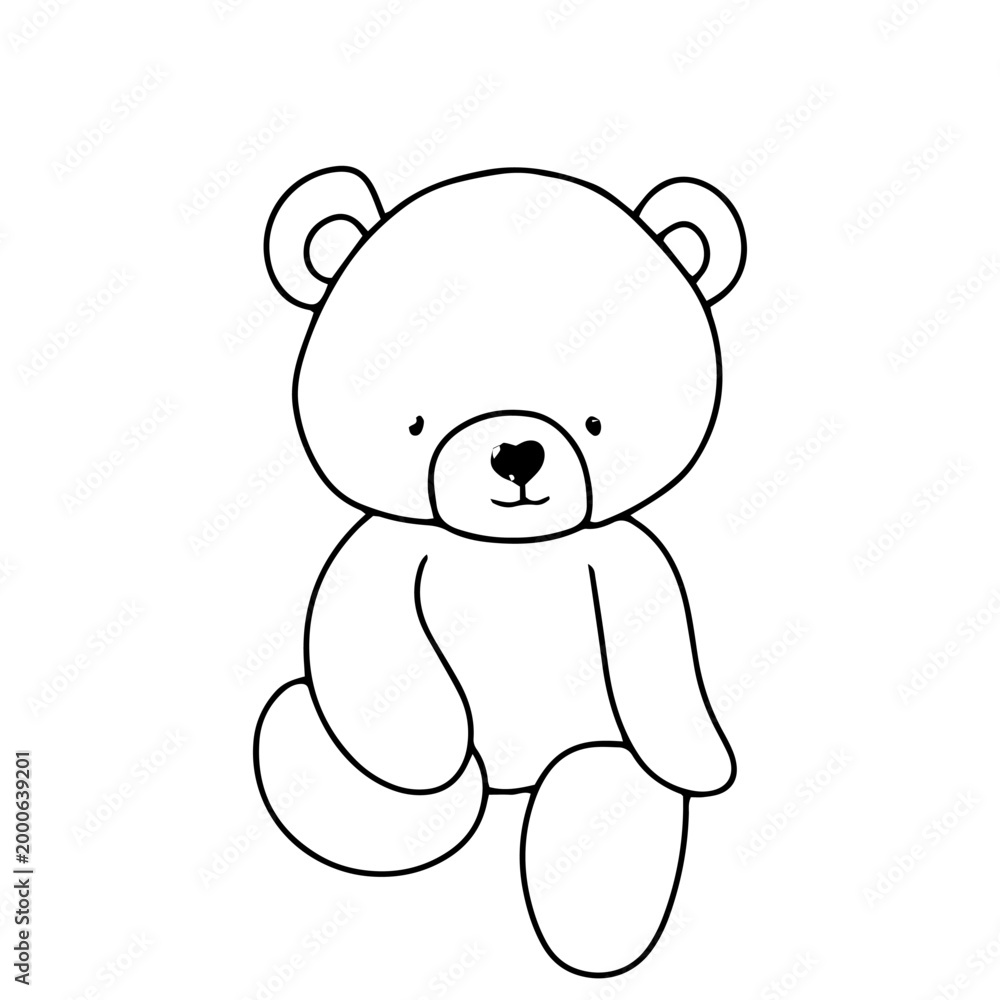 Obraz premium Handrawn baby bear variant activity. coloring page design for presschool. eat, sleep, bathup, 