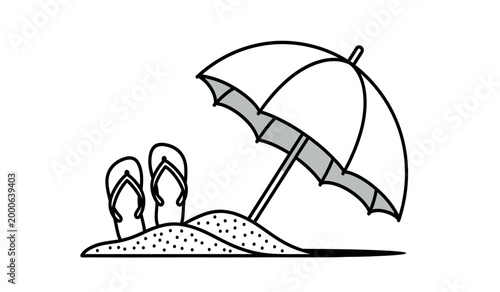 Beach relaxation a simple illustration of summer essentials and leisure