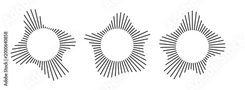 Sound equalizer icon with lines. abstract radial music icons. round music soundwave shape. Voice recognition and frequency design
