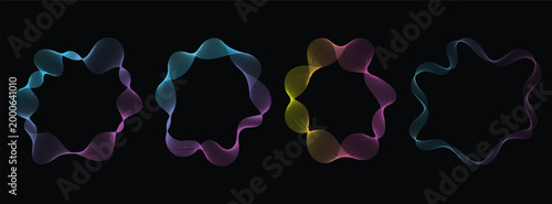 Abstract glowing circular soundwave. abstract circular lines pattern. round music soundwave shape. radial bursts and streaming podcasts sign concentric energy burst design
