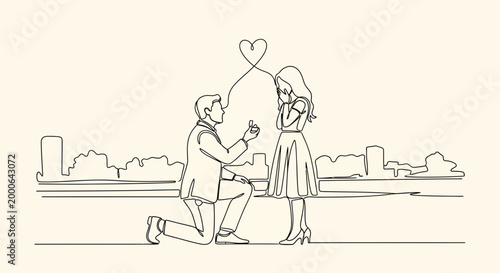 Man Proposing to Woman with Ring.