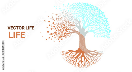 Abstract tree illustration showing seasonal change and life cycle transition