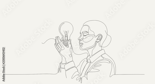 Businessman with a light bulb idea.