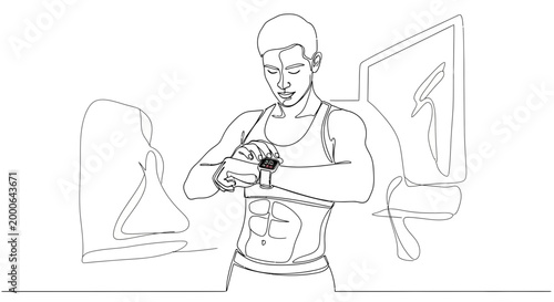 Man wearing smartwatch on wrist.