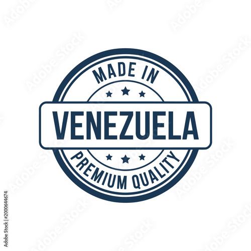 Made in Venezuela premium quality stamp seal logo design element  Venezuela origin mark